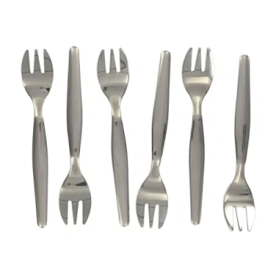 Imagen de Fackelmann Lot de 6 fourchettes à huîtres Juego Tenedores para ostras, Acero Inoxidable