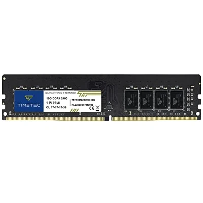 Imagen de Timetec 16GB DDR4 2400MHz PC4 19200 No ECC Sin búfer 1.2V CL17 2Rx8 Dual Rank 288 Pin UDIMM Computadora de Escritorio Memoria RAM Módulo Actualización (16GB)