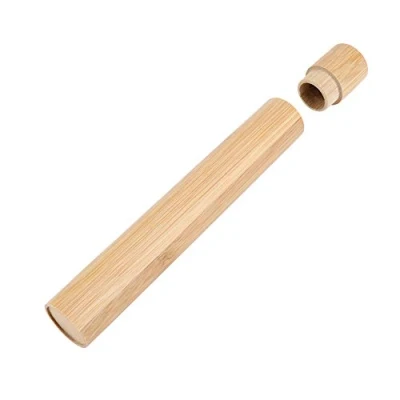 Imagen de Estuche para cepillos de Dientes Portacuchillas bambú Uso ecológico portátil Protector Viaje Almacenamiento portavasos