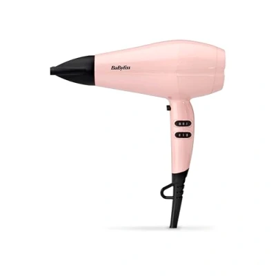 Imagen de BaByliss 5337PRE Secador de pelo Rose Blush 235, 2200W, Motor DC, Iónico, 2 Velocidades y 3 Temperaturas, Botón aire frío. Incluye boquilla estrecha 8mm, Cable 2,2m. Peso ligero 429 g. Rosa