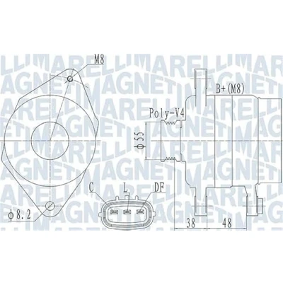 Imagen de MAGNETI MARELLI 063732124010 Alternador 14V 70A KIA: Picanto I