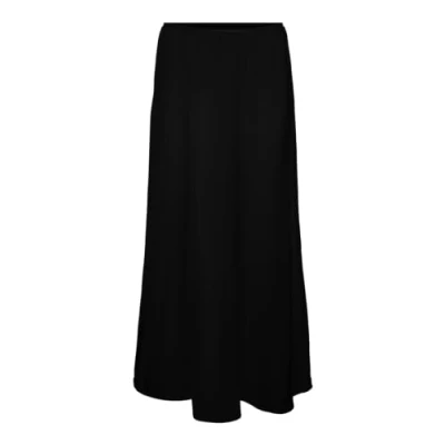 Imagen de VERO MODA Falda Larga de Mujer con Cintura elástica y Corte en A, Color:Negro, Talla:XL