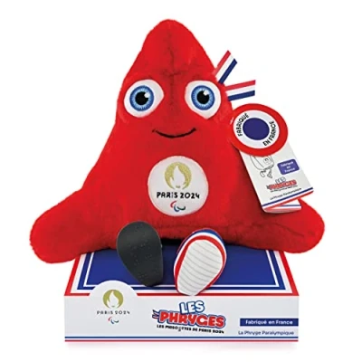 Imagen de Doudou et Compagnie JO Paralímpicos Peluche Oficial Fabricado en Francia 30 cm Juegos París 2024 articulado Extra Suave Gorro frygiano Idea de Regalo JO2505