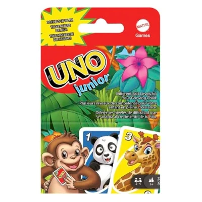 Imagen de Mattel Games Juego de Cartas UNO Junior, Mesa para niños con Dibujos Animales (Mattel GKF04) Amazon Vine