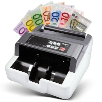 Imagen de Olympia NC 451 Máquina para contar dinero y comprobador de billetes falsos todos los Sensores UV MG 1000 billetes/min función adición, pantalla LED, contador