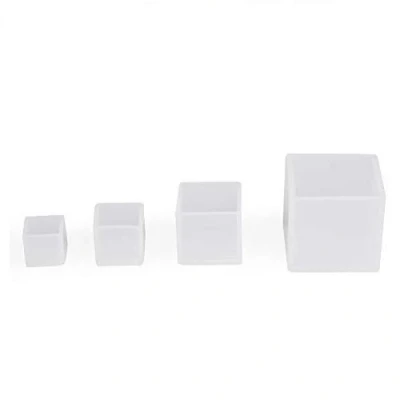 Imagen de HEEPDD Moldes de Resina 4 Piezas, Diferentes tamaños Cuadrados epoxi Silicona fundición Cubo para pisapapeles Adornos Velas jabón Manualidades