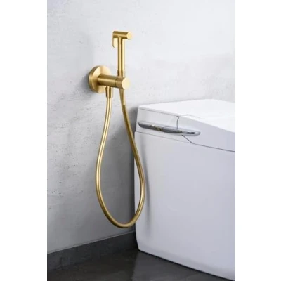 Imagen de MICE Grifo Monomando de Bidet empotrado Ducha Higienica Griferia baño bide para agua caliente/Frio Serie LIne Oro Cepillado RDD038/OC