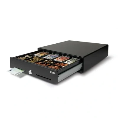 Imagen de Safescan SD 3540 Cajón portamonedas uso normal para el efectivo Caja registradora con 4 apartados billetes y 8 monedas dinero conexión RJ 12 35x40,5x10,5 cm