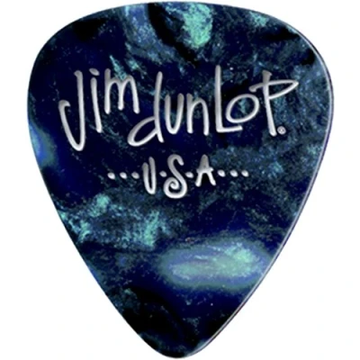 Imagen de JIM DUNLOP Púas Genuine Celluloid Classic, Saco de 12, Turquesa Perlado, Flexible