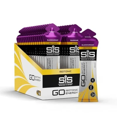 Imagen de Science in Sport GO Isotonic Energy Gel 30x60ml Grosella negra, Vegano Formulación isotónica con 22g de carbohidratos, Buen aporte energía, Alternativa ideal a las bebidas isotónicas