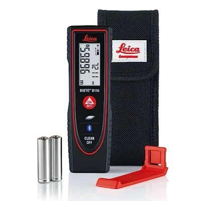 Imagen de Leica DISTO D110: Medidor láser de distancia compacto con Bluetooth (se conecta a aplicaciones) para mediciones y área (uso en interiores un alcance 60 m)