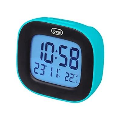 Imagen de Trevi SLD 3875 Reloj Digital con Pantalla LCD, Despertador, termómetro, Calendario y función de repetición, Color Turquesa