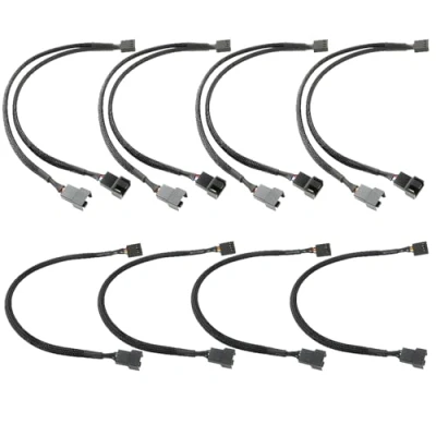 Imagen de CESFONJER PWM 1 2 Convertidor 4 Pines Cables de Ventilador (4 Piezas), Extensión Cable Divisor Piezas)