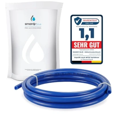 Imagen de smardy 3m Manguera para Refrigerador, Tubo de Agua Azul 1/4&quot; (6,35mm) Ósmosis Inversa, Frigorífico Side by Side, Acuario, Filtro 1/4 Pulgada