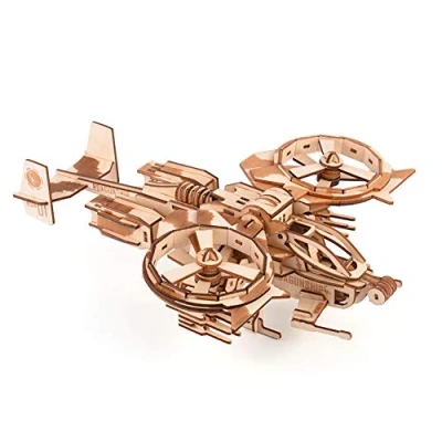 Imagen de rompecabezas de madera 3D, ensamblaje bricolaje modelo avión juguete manualidades educativas para niños adultos