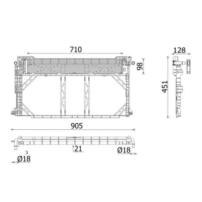 Imagen de MAHLE ORIGINAL CR 2668 000P Radiador, refrigeración del motor Aluminio 710 98 21 Aletas soldadas