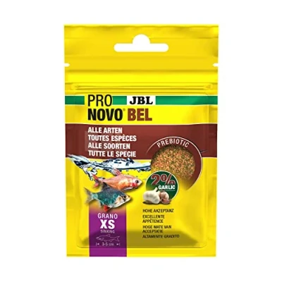Imagen de JBL PRONOVO BEL Grano, alimento Principal para Todos los Peces de Acuario 3 a 5 cm, gránulos pienso Peces, Talla XS, 20 ml