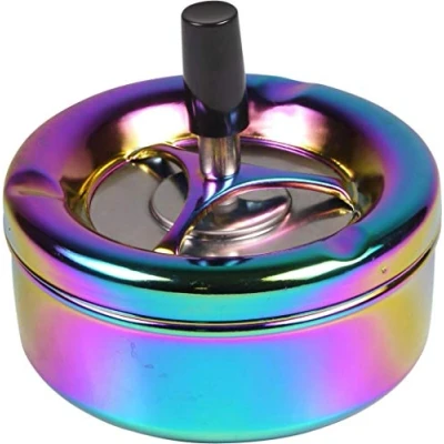 Imagen de kogu Cenicero giratorio con diseño de arcoíris, multicolor, 11 cm diámetro