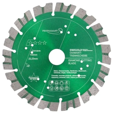 Imagen de PRODIAMANT disco de corte diamante concave Turbo 150 mm x 22,2 para piedra, hormigón, en seco,