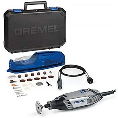 Imagen de Dremel 3000 Multiherramienta, 130 W, kit con eje flexible y 25 accesorios, velocidad variable 10.000 33.000 rpm para tallar, fresar, amolar, limpiar, pulir, cortar, lijar grabar (Versión Español)