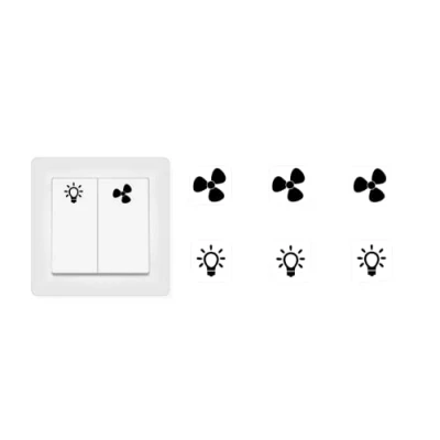 Imagen de Juego de 3 pegatinas ventilador y símbolos luz (RP16/1) (10 mm)