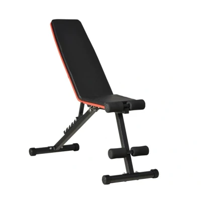 Imagen de HOMCOM Banco de Pesas Plegable 2 en 1 Musculación Acero con Altura Ajustable Respaldo Inclinable 7 Posiciones para Entrenamiento Hogar Gimnasio Carga 120 kg 116x43x56 116 cm Negro