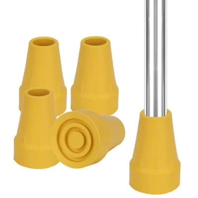 Imagen de supregear 4pz Puntas de Muleta Reemplazo, 22mm, Goma Reforzada, Antideslizantes, para Bastones, Muletas y Palos Caminar, Amarillo