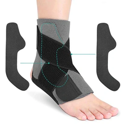 Imagen de Tobillera para Tendinitis, Soporte de Tobillo Ajustable con Placa PE Estabilizar la Fuerza Recuperación Lesiones Alivio del Dolor Crónico Artritis Tendinitis 1 pieza