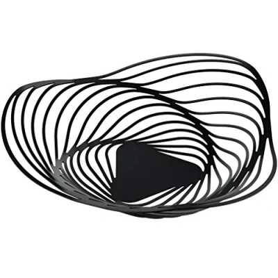 Imagen de Alessi Trinity ACO01 B Frutero de Diseño, en Acero Coloreado con Resina Epoxi, Pequeño, Negro