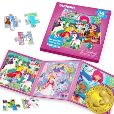 Imagen de Quokka Rompecabezas Magnético para Niños de 2 a 4 años 20 Piezas Juegos Puzzle Viaje 3 5 Unicornio Princesa Actividad Juguete y Niñas 6