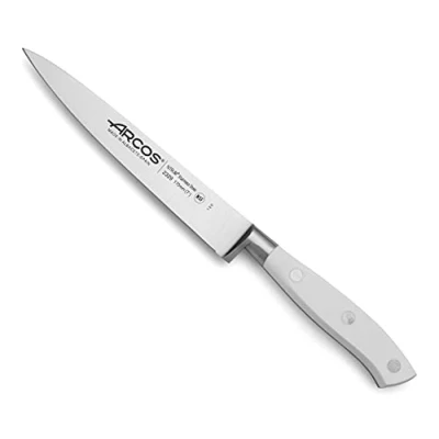 Imagen de Arcos Cuchillo Sole/Cuchillo Pescado Acero Inoxidable y Hoja 170 mm. Mango ergonómico polioximetileno POM. Serie Riviera Blanc. delgada con un Borde Suave característico. Color blanco.
