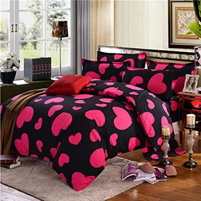 Imagen de Fansu Funda Nordica Cama 135 Microfibra 3 Piezas Bohemio Nórdica Edredon 200x200cm con 2 Fundas de Almohada 50x75cm Cierre Cremallera(Rojo)