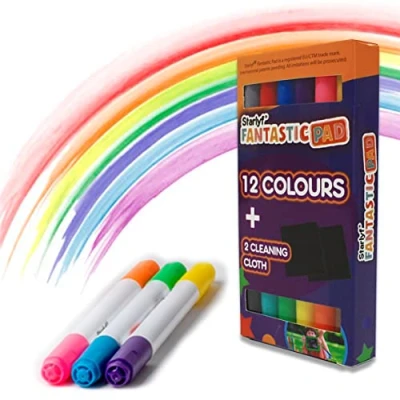 Imagen de STARLYF Rotuladores para Pizarra Mágica, Fantastic Pad, 6 (12 Colores), Juguetes niños, Puede usarse con Otras Pizarras, estimular la Creatividad (6 Dobles)