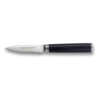 Imagen de ECHTWERK Cuchillo de pelar con una Longitud la Hoja 9cm. Mango Madera. Incl. Caja Regalo, Stainless Steel, Plata, Negro