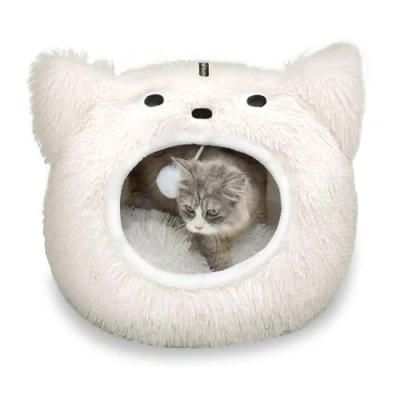 Imagen de CATISM Camas para Gatos, Casa Gatos Interior Nido de Mascotas, Cama Cueva con Cojines extraíbles y Lavables