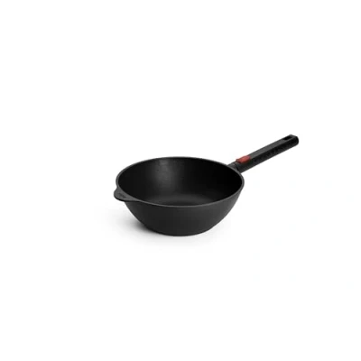 Imagen de Woll Eco Logic QXR Sartén para wok y agitación (inductiva, diámetro de 24 cm, 10 cm alto, con mango extraíble, apta todo tipo cocinas, sin PFAS, revestimiento antiadherente, aluminio