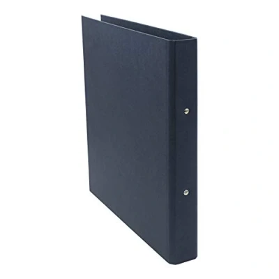 Imagen de Bigso Box of Sweden Cuaderno Archivador con 2 anillas DIN A4 estrecho de tablero fibras y papel aspecto lino Carpeta para documentos, fundas, etc. azul