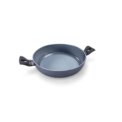 Imagen de Moneta Aria Finegres Sartén de Inducción con Asas, Revestimiento Natural Antiadherente, Respetuosa el Medio Ambiente, Tipo Cocinas, Apta para Lavavajillas, Diámetro 28 cm, Metal, Gris