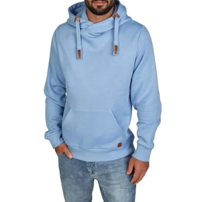 Imagen de riverso RIVNiklas Sudadera con capucha para hombre, corte regular, cuello cruzado, gris, marrón, verde, rojo, azul, negro, beige, S, M, L, XL, XXL, 3XL, 4XL, 5XL, Azul Azurine, M