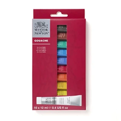 Imagen de Winsor &amp; Newton Gouache, Set iniciación de 10 tubos 12ml, colores surtidos