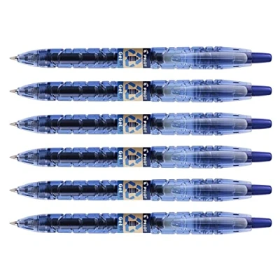 Imagen de PILOT Lote de 5 bolígrafos tinta gel B2P punta fina 0,5 mm trazado 0,3 azul
