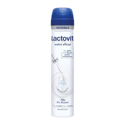 Imagen de Lactovit Desodorante Extra Eficaz con Microcápsulas Protect, 0% Alcohol, Anti irritaciones y Eficacia 48H, El ambalaje puede variar