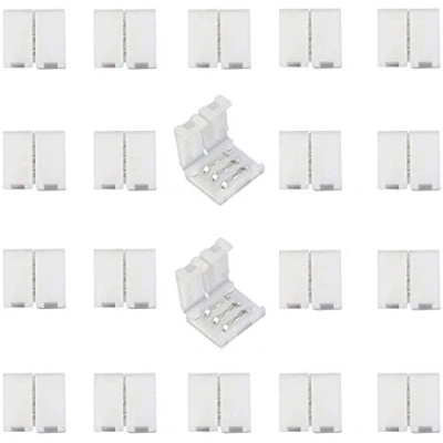 Imagen de BoHong 20pcs Conector Tira LED RGB 3 Pines para WS2811 WS2812B SMD 5050 Strip de 10mm Ancho Pin Connector Adaptador Rápido Cinta Adapter Sin Soldadura Banda