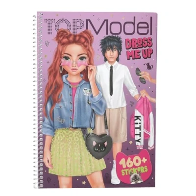 Imagen de Depesche 13387 TOPModel Rebel Kitty Libro Dress Me Up con 20 páginas de Motivos Modelos preimpresos para diseñar tú Mismo, Incl. 7 Hojas Pegatinas, Paper, Multicolor, One Size