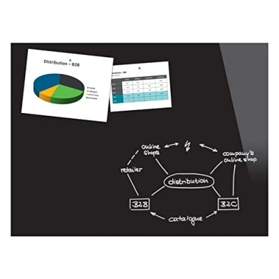 Imagen de Be!Board B1401 B1400 Pizarra magnética de cristal, 120 x 90 cm, negro