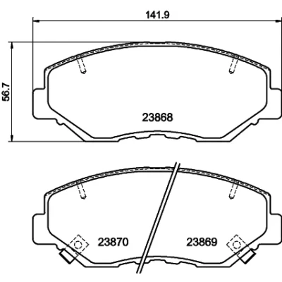 Imagen de HELLA 8DB 355 010 231 Juego de pastillas freno con avisador acústico desgaste HONDA: Accord 7 Limousine, CIVIC 10, CR V 4
