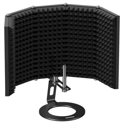 Imagen de Aokeo Escudo de Aislamiento micrófono grabación Estudio, Filtro Pop. Espuma Absorbente Alta Densidad se Utiliza para filtrar la Voz (AO 505)
