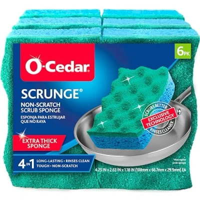 Imagen de O Cedar esponja multiusos (paquete de 6) SYNCHKG036129, 6, Verde xl (Green,x large), 1
