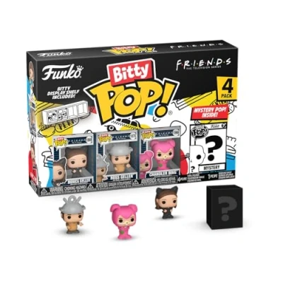 Imagen de Funko Bitty Pop! Friends Monica As Catwoman 4PK Geller™ (Halloween Costume), Ross Chandler Bing™ Costume) Y una Minifigura Misteriosa Sorpresa