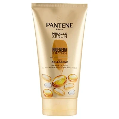 Imagen de Bálsamo para el cabello dañado, Pantene Pro V Acondicionador de 3 minutos Miracle, Regenera y protege, transforma dañado en regenerado brillante, 150 ml ( Paquete 1)